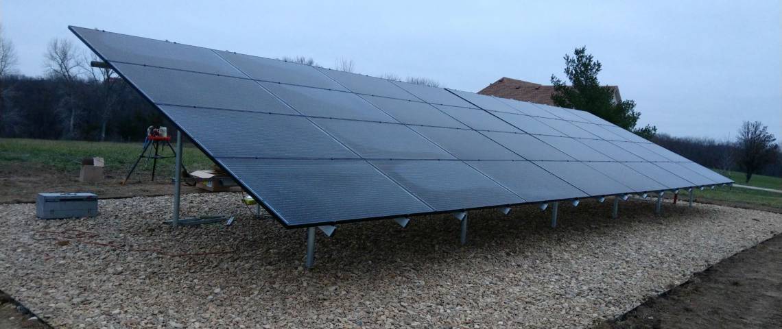 Ground Mount Solar Panel Array in McLouth KS