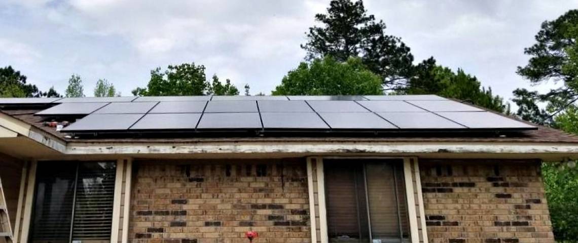 Residential Solar Panel Array in New Llano LA