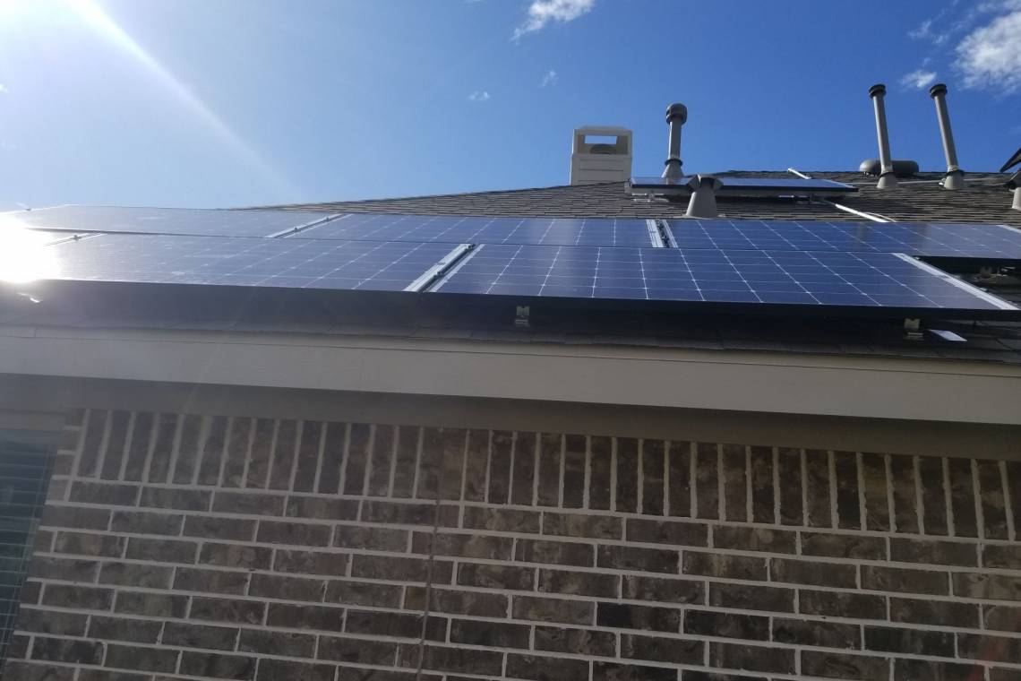 Solar Panel Installation in Richmond, TX - Side View 