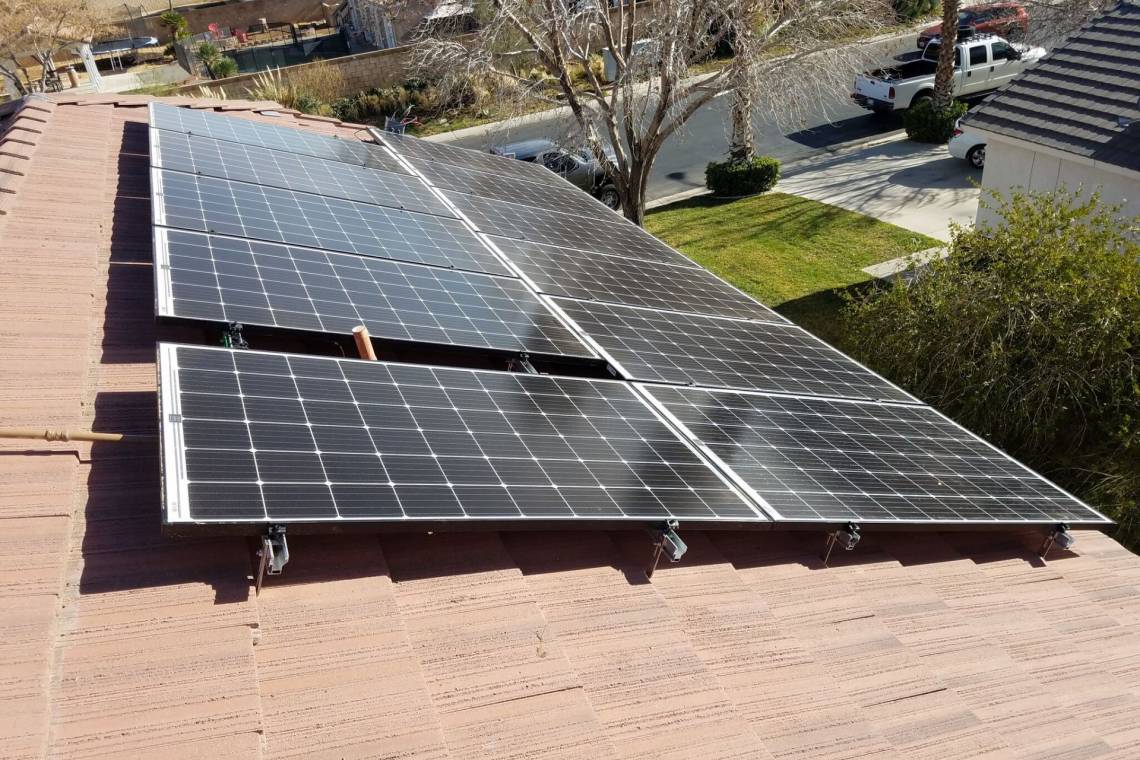 Solar Panel Installation in Palmdale, CA  - Rooftop View