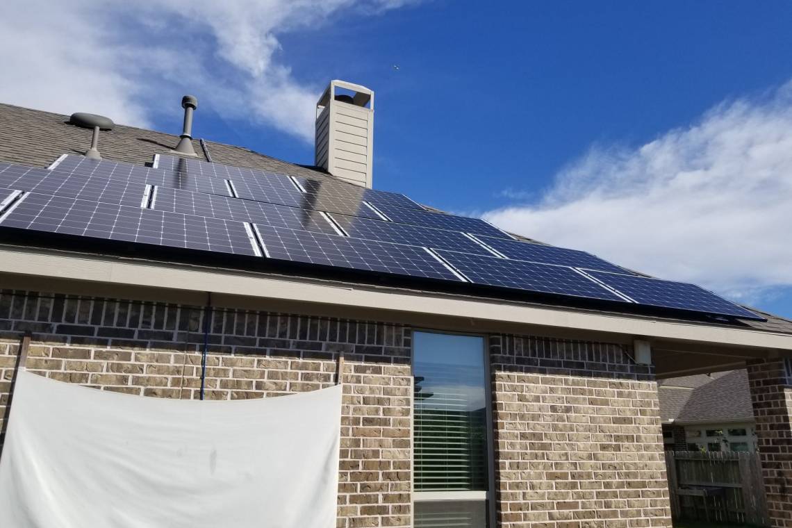 Solar Panel Installation in Richmond, TX - Right View Closeup