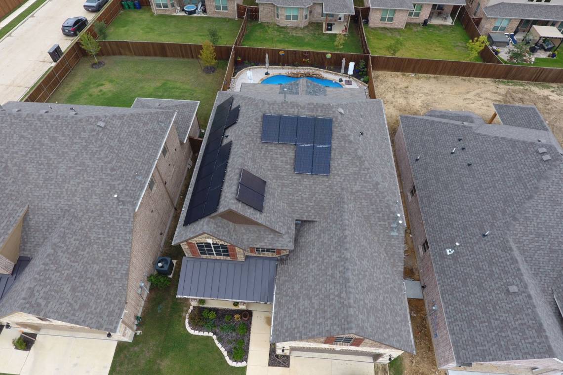 Roof Mount Solar Array in Northlake TX