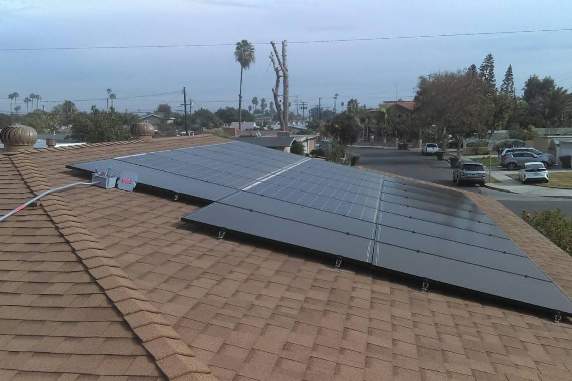 Solar Power System in Anaheim, CA  - Panel Install